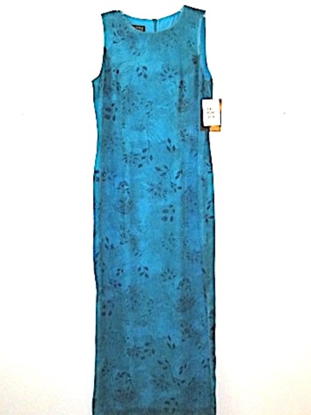 Spenser Jeremy NWT Sleeveless Teal Sheer Silk Maxi Dress, Size 4
